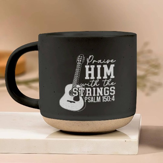 Praise Him With The Strings Guitars Musician Pottery Mugs