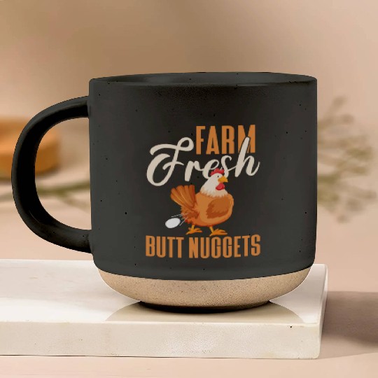 Farm Fresh Butt Nuggets, Chicken Pottery Mugs