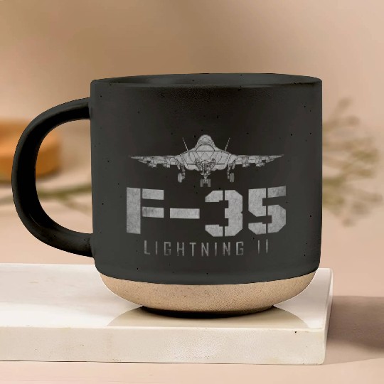 F 35 Lightning II US Airborne Fighter Pilot Pottery Mugs