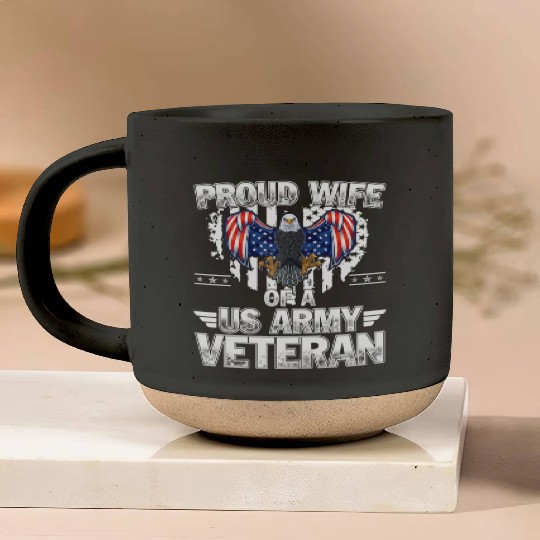 Proud Wife Of A US Army Veteran Pottery Mugs