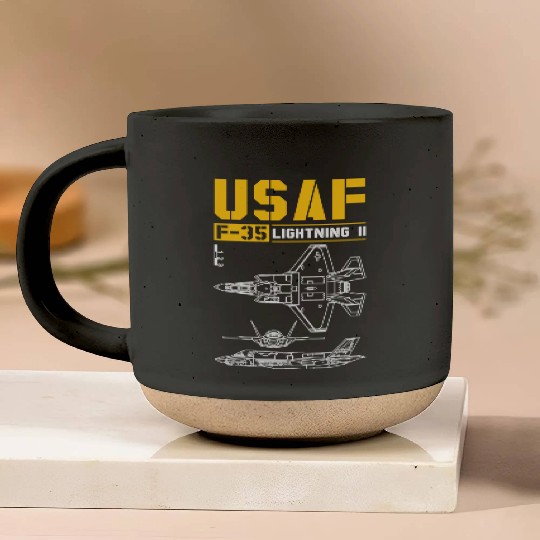 F 35 Lightning II Pottery Mugs