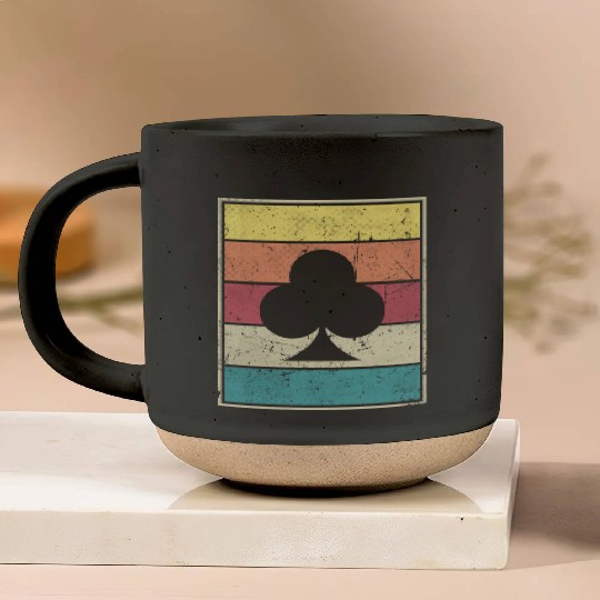 Clubs Playing Card Poker Symbol Pottery Mugs