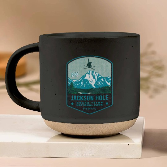 Jackson Hole Ski Badge Pottery Mugs