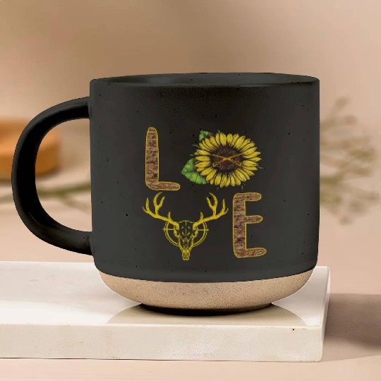 Hunting Love Sunflower Pottery Mugs