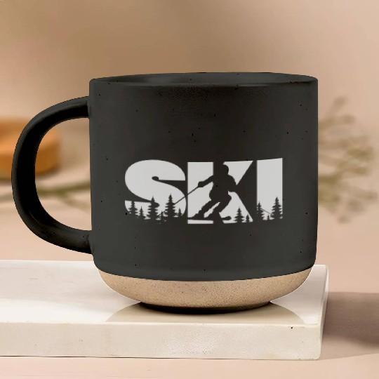 Ski, Skiing Pottery Mugs