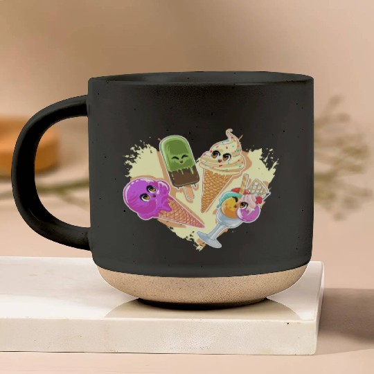 Funny Ice Cream Lover Kawaii Japan Pottery Mugs