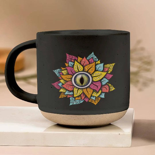 Colorful Reptile Eye Flower Pottery Mugs