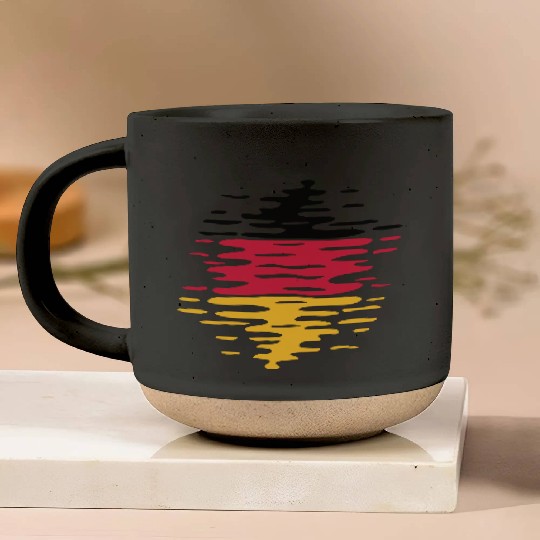 Germany flag waves Pottery Mugs