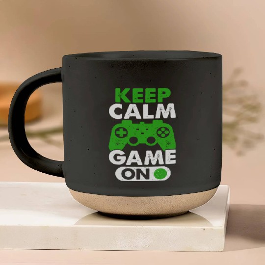 Keep Calm Game On Gamer Virtual Games Player Pottery Mugs