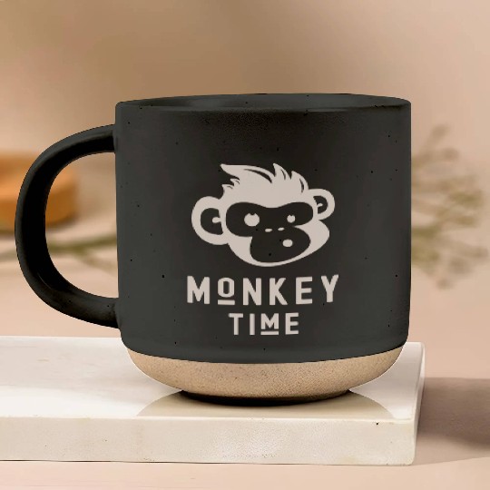 It's Monkey Time Cute Funny Monkey Face Pottery Mugs