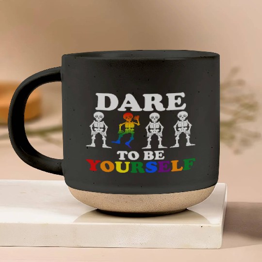 Dare To Be Yourself Pottery Mugs Cute LGBTQ Pride