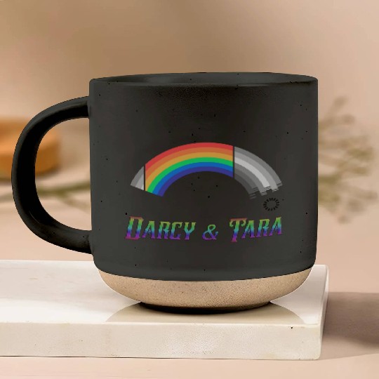 Heartstopper Rainbow Darcy and Tara LBGTQIA+ Pottery Mugs