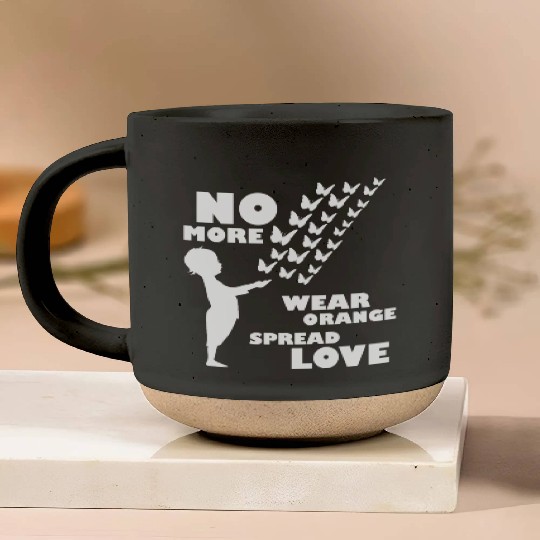 wear orange spread love anti gun violence Pottery Mugs
