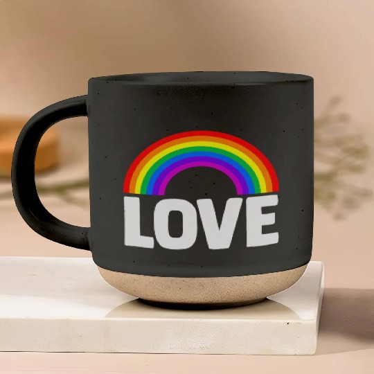 Love Rainbow Kindness Gay Pride LGBTQ Pottery Mugs