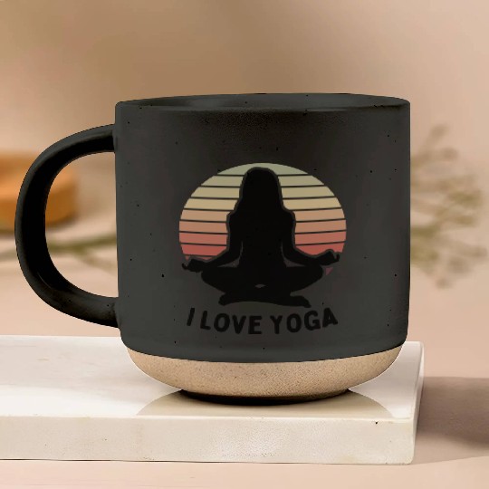 I Love Yoga Pottery Mugs