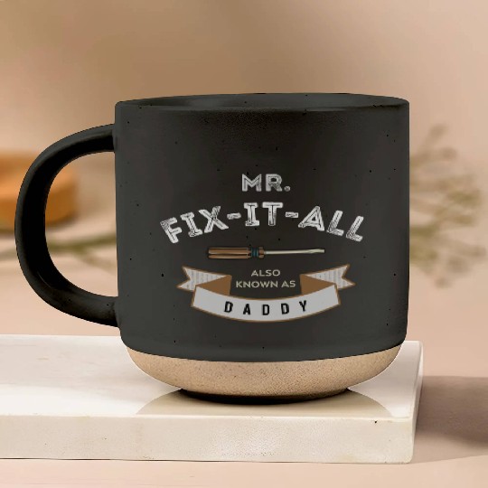 Black Beige Light Brown Vintage Father's Day Pottery Mugs