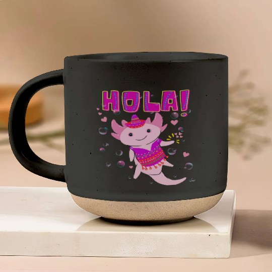 Hola Cute Axolotl - 3 Pottery Mugs