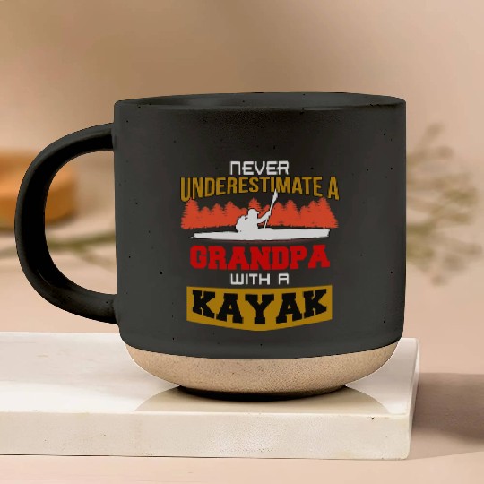 Never Underestimate a grandpa with a kayak Pottery Mugs