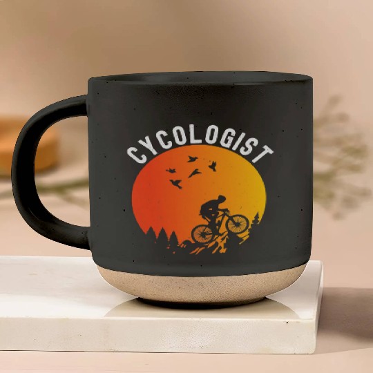 Cycologist Funny Cycling Pun Bicycle Lover Mountai Pottery Mugs