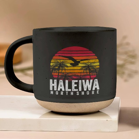 Haleiwa Hawaii HI North Shore Sunset Surf Surfing Pottery Mugs