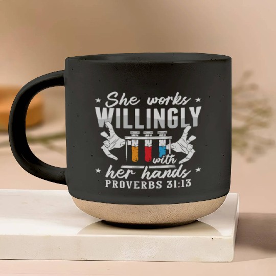 Lab Tech She Works Willingly Laboratory Technician Pottery Mugs