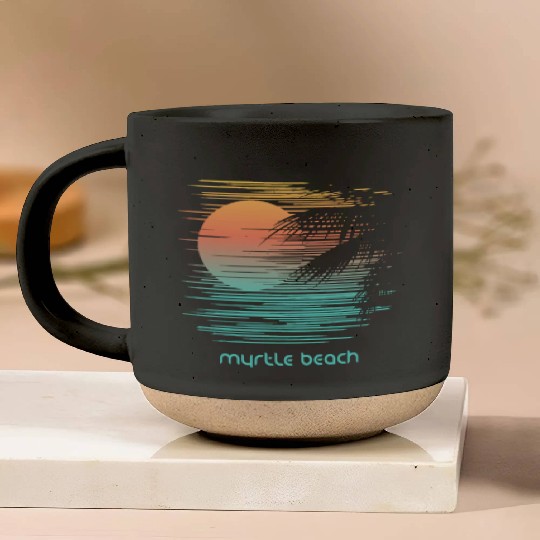 Artistic Myrtle Beach South Carolina Palm Tree Pottery Mugs