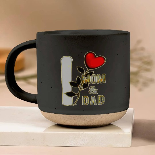 I love mom and dad with heart of a rose Pottery Mugs