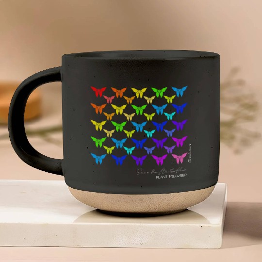 Save the Butterflies Origami Butterfly Pottery Mugs