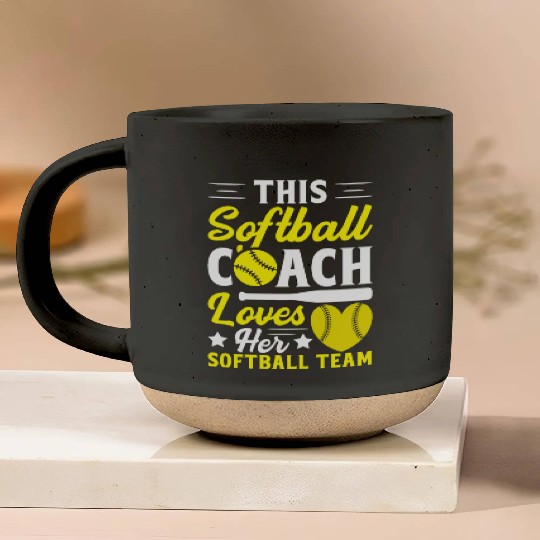 This Softball Coach Loves Her Softball Team Pottery Mugs