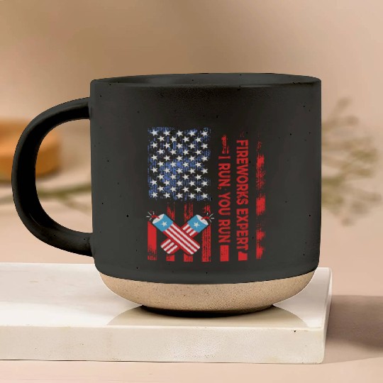 Fireworks Expert I Run You Run Funny 4th Of July Pottery Mugs