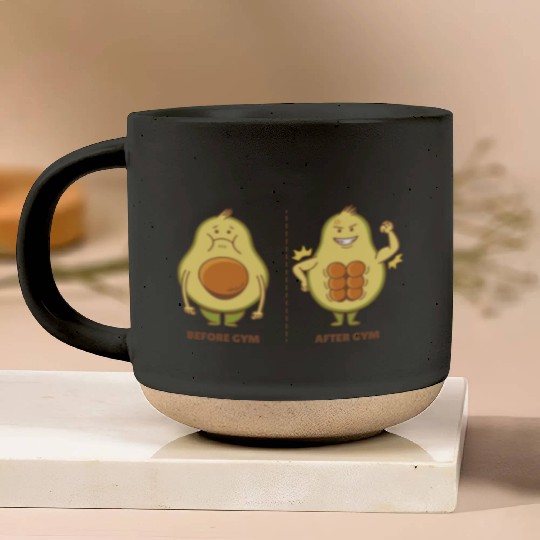 Muscle Avocado Pottery Mugs
