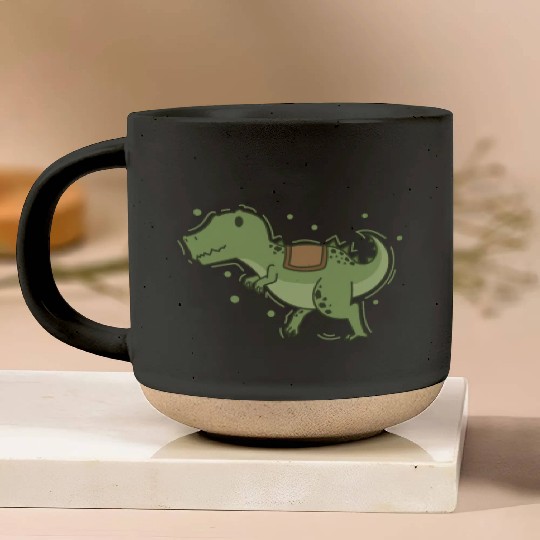 T-Rex Dino with Saddle for riding Reptile Pottery Mugs