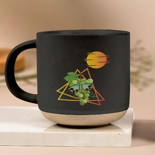 80s Green Grapes Pottery Mugs