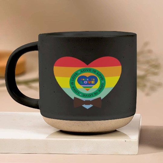 Happy pride love is love Pottery Mugs