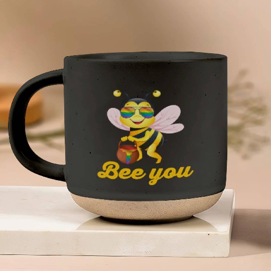 Bee LGBT Gay Lesbian Pride Rainbow Honey Pottery Mugs