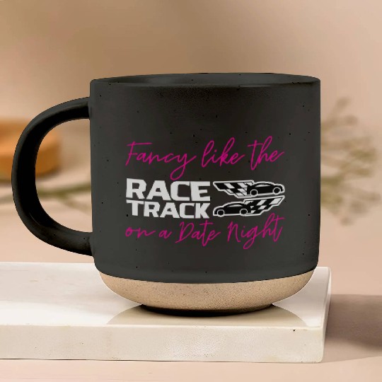 Fancy Like The Race Track On A Date Night 2 Pottery Mugs