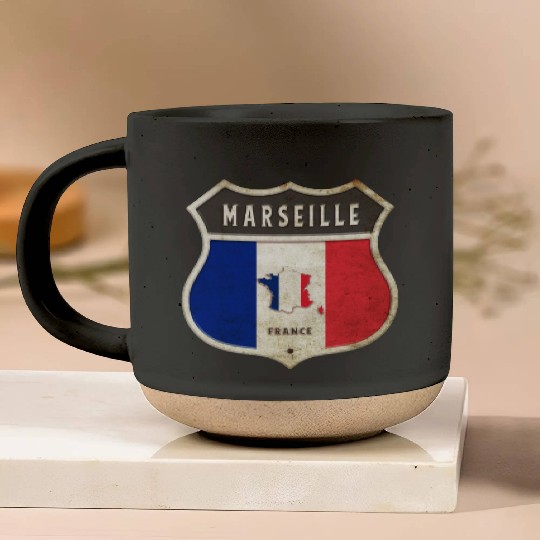 Marseille France coat of arms flags design Pottery Mugs