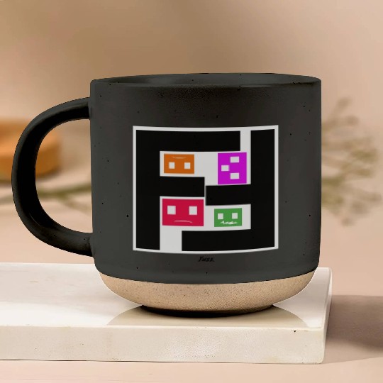 Geometric Cubes In Game - multi-sided cubes Pottery Mugs