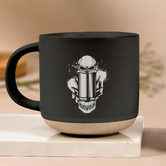 Bullets and Skull Roses Aesthetic Dripping Pattern Pottery Mugs