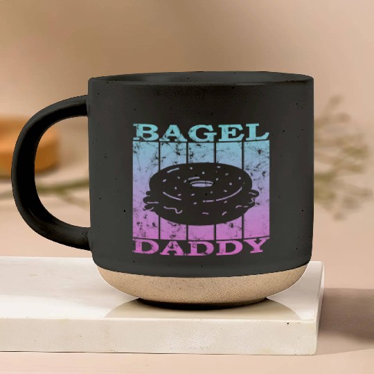 bagel dad 4 Pottery Mugs