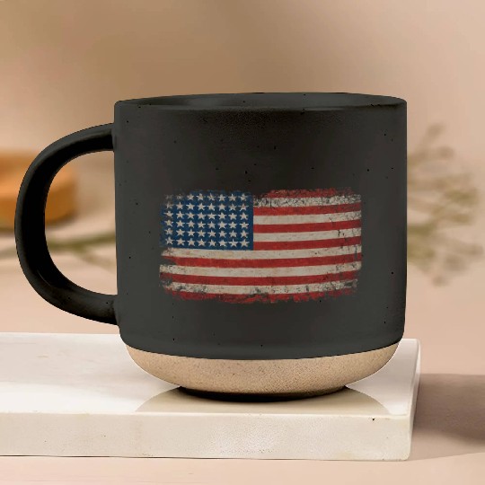 American Flag USA Patriotic US stars stripes Pottery Mugs
