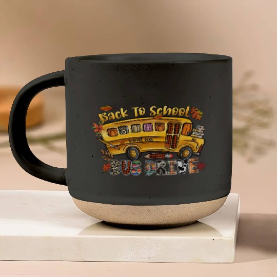 Back To School Bus Drive Pottery Mugs