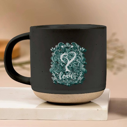 Love - Elf Tree (Heart Version) Pottery Mugs