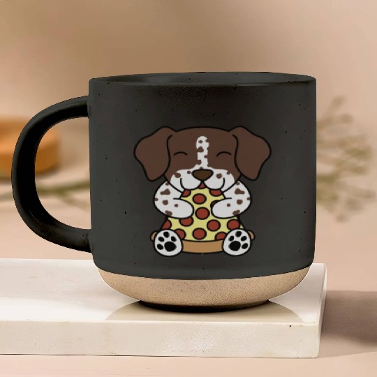 German Shorthaired Pointer Pizza Lover Pottery Mugs
