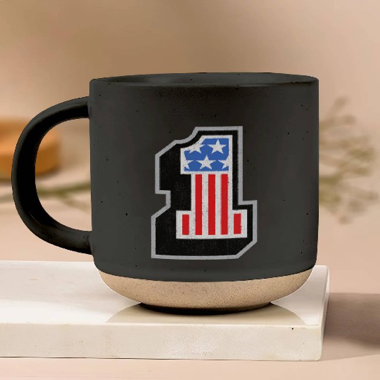 USA Stars Stripes Number One Patriotic Pottery Mugs