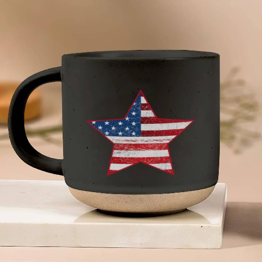 US Flag Star Patriotic Pottery Mugs Stars Stripes