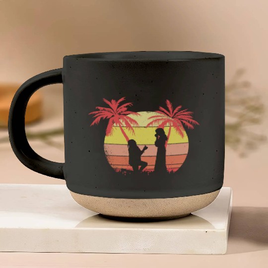 Lesbian Couple Romantic Marriage Propose Summer Pottery Mugs