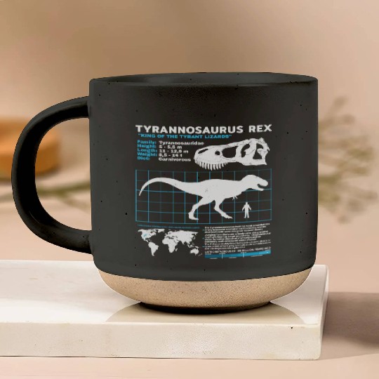 Tyrannosaurus Rex fact sheet Pottery Mugs