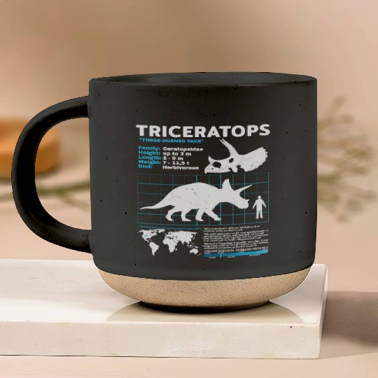 triceratops fact sheet Pottery Mugs