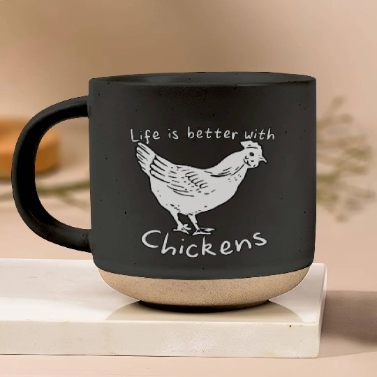 Life Is Better with Chickens Cartoon Funny Hen Pottery Mugs